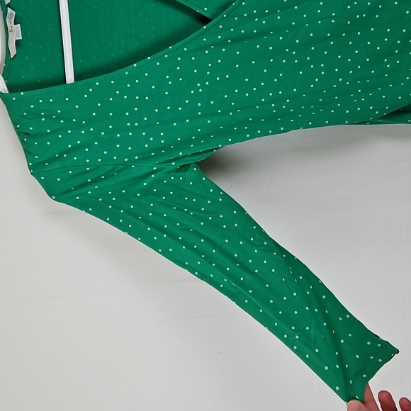 Boden Green Polka Dot Faux Wrap Blouse - Picture 2 of 4